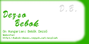 dezso bebok business card