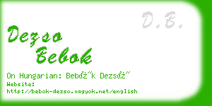 dezso bebok business card